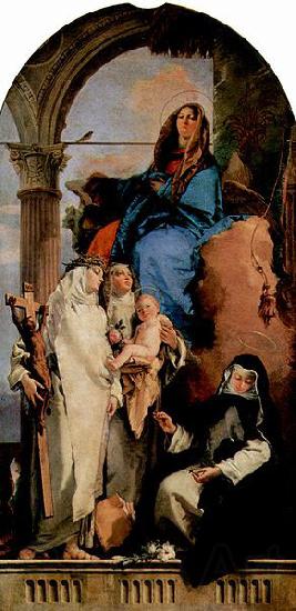 Giovanni Battista Tiepolo Madonna mit Hl. Katharina, Hl. Rosa, die das Kind halt und der hockenden Hl. Agnes